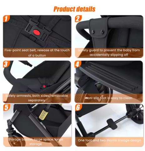 Poussette haute performance pour des promenades confortables et sécurisées